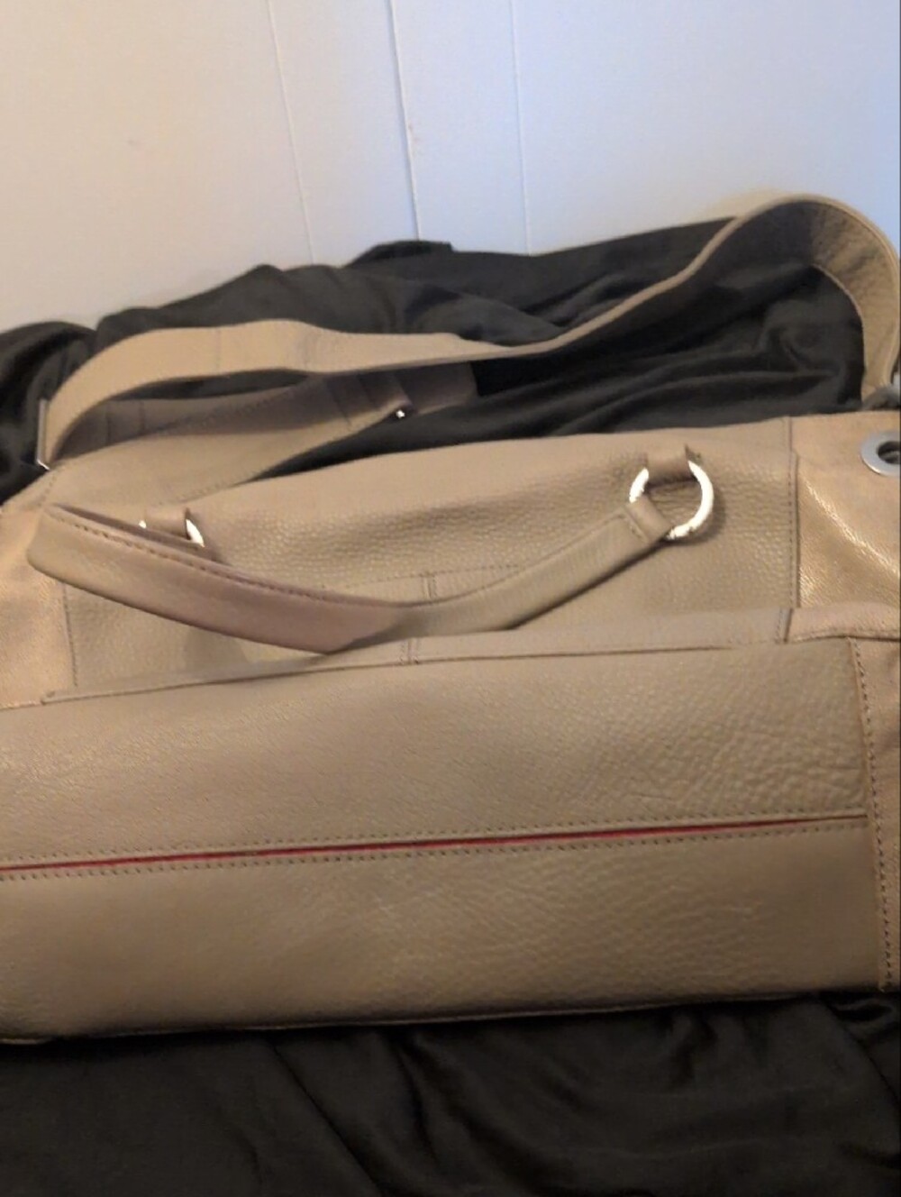 Hammit Daniel Tan Leather Satchel with Stud Accents - Picture 4 of 16